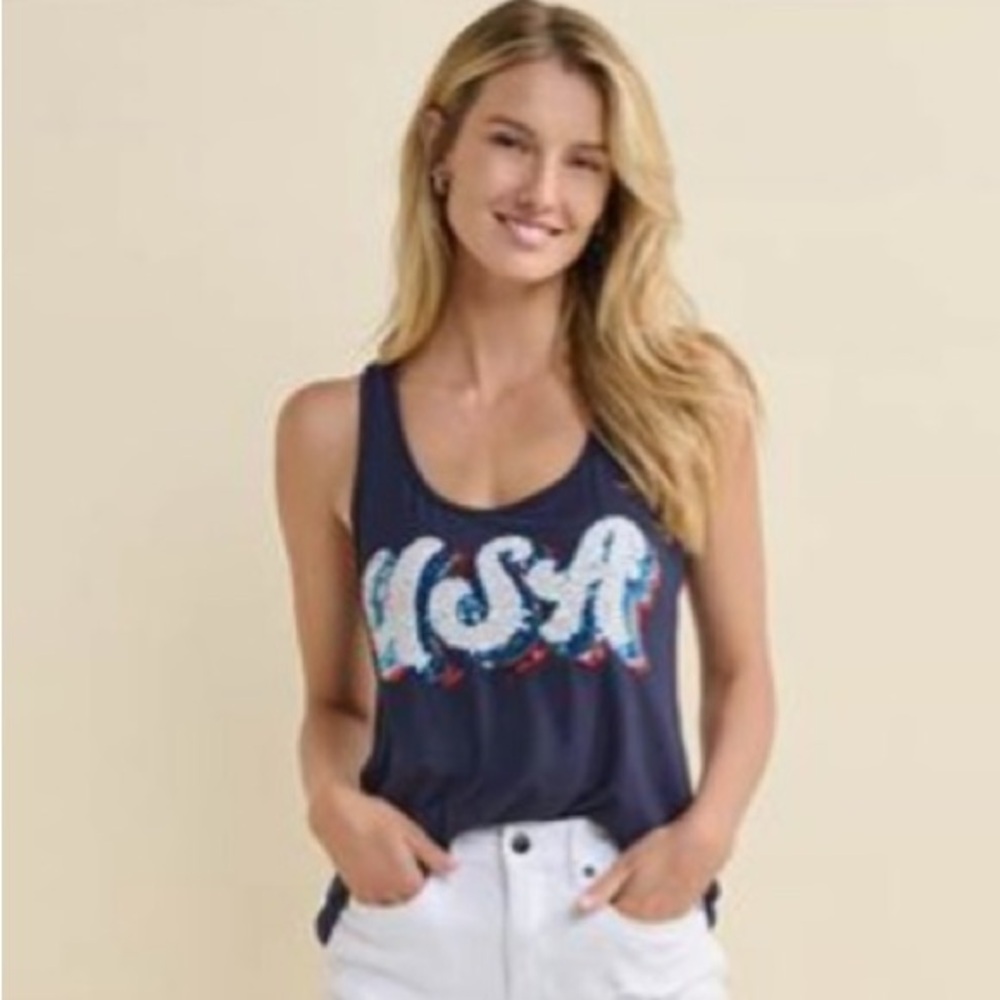 Miss Chievous Navy USA Tank Top